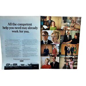 1970 IBM Office Machines Two Page Vintage Print Ad Business Advertising